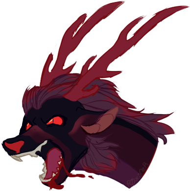 a headshot showing a dark red imperial dragon with an angry, roaring expression.