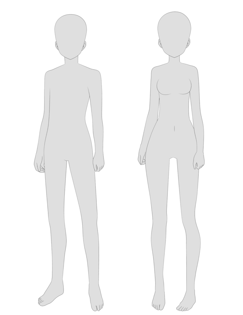 Modern anime male and female base mesh with materials and rigs by Timcy
