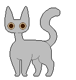 A pixel drawing of a shorthair cat with big eyes looking at the viewer