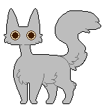 A pixel drawing of a longhair cat with big eyes looking at the viewer