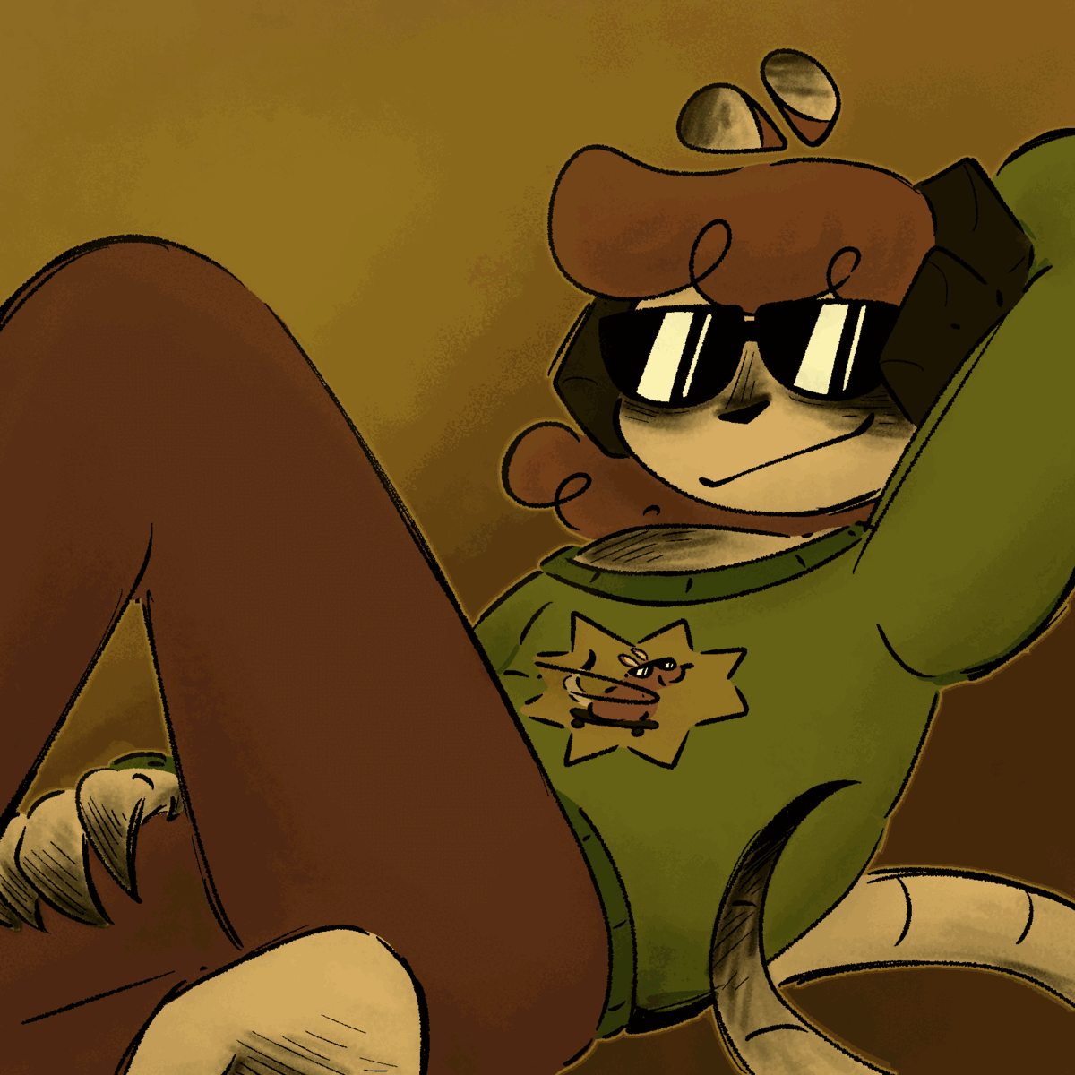 GIF of Rat lounging with sunglasses on