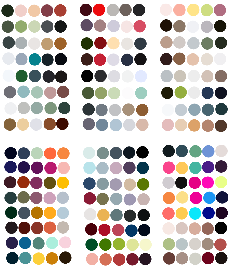 color palettes on Toyhouse