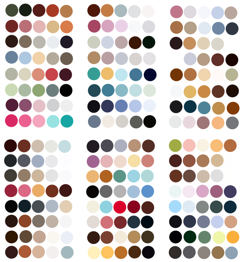 color palettes on Toyhouse