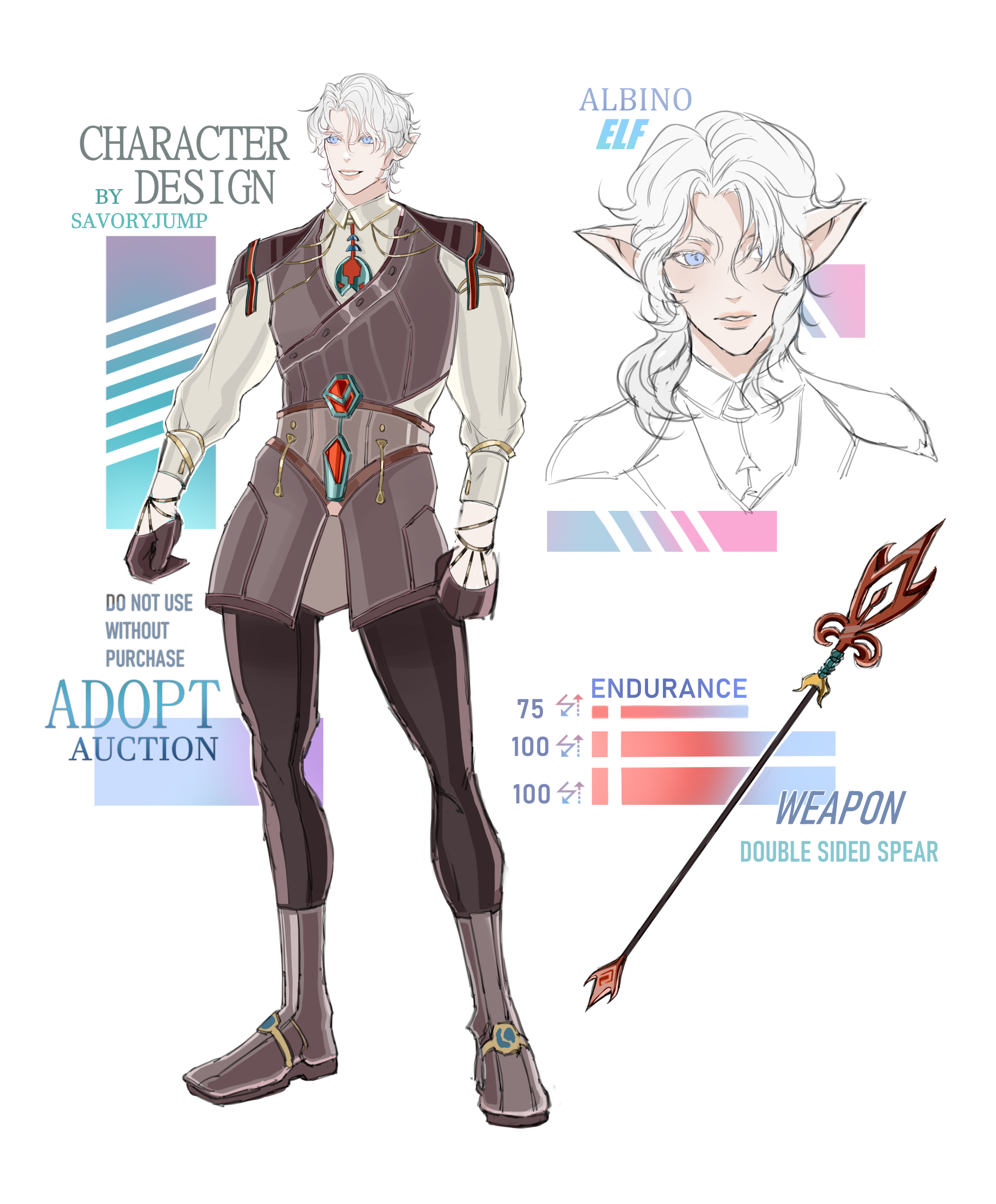 Adoptable Auction | Albino Elf on Toyhouse