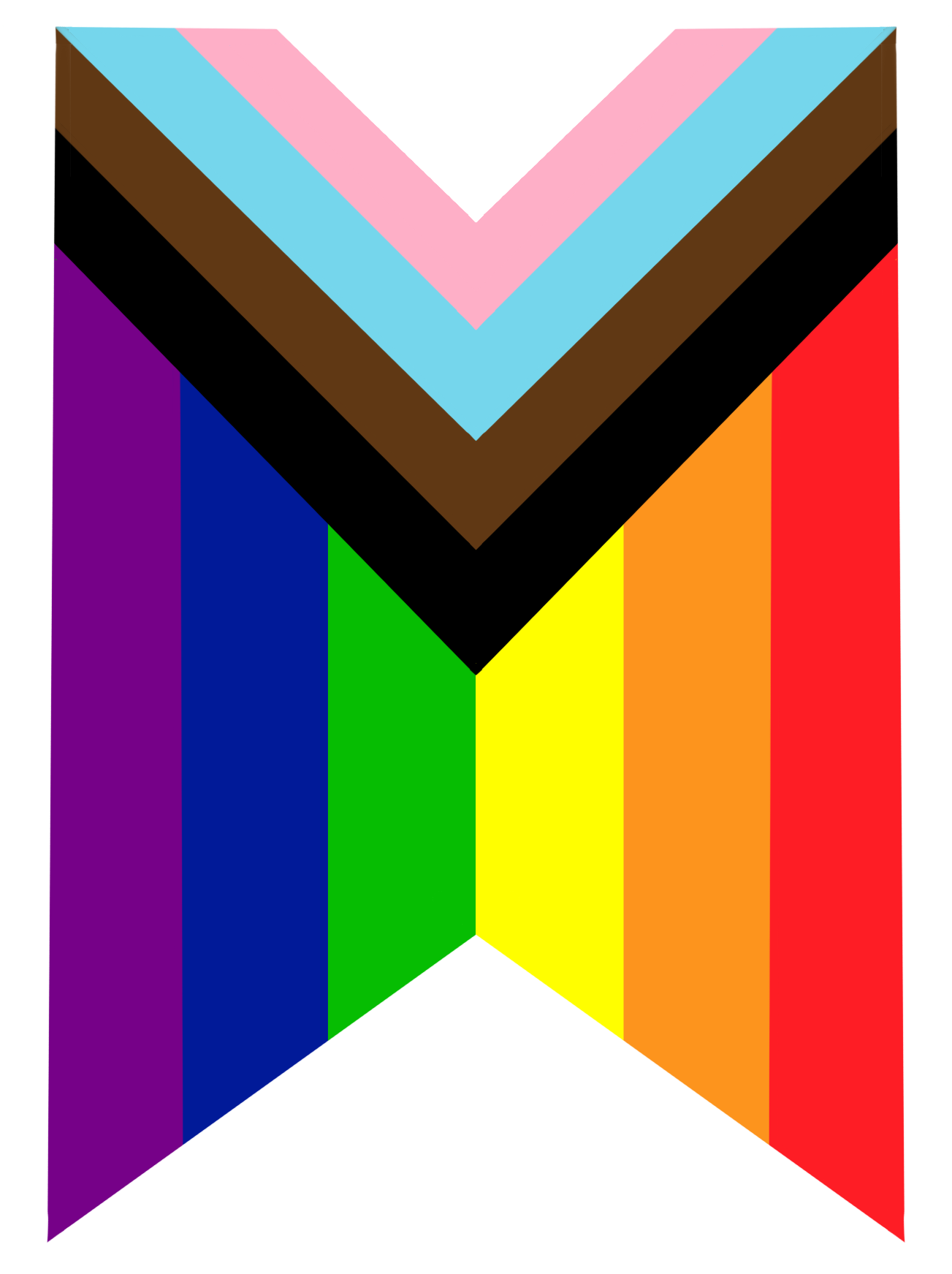 lgbtqia+ pride flag in bookmark style