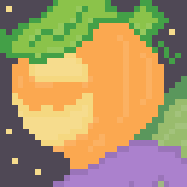 Pixel art of my sona, a faerie with a jack-o-lantern for a head.
