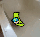 sped-up gif of a cat trying to get out of a bathtub but with vargFren drawn over the cat