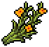 A pixel of a bundle of green stems with yellow flowers