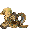 small pixel of Flannery, as a Yi Qi dinosaur