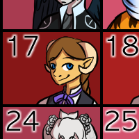 A calendar square for September 17th, featuring Sunny, a yellow-skinned tiefling wearing a formal school uniform.